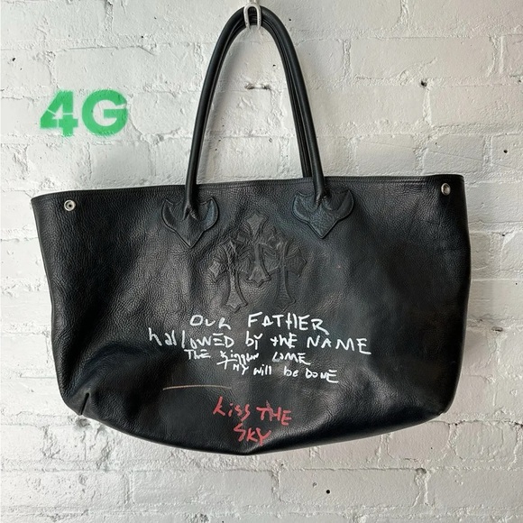 Black Leather Tote Bag